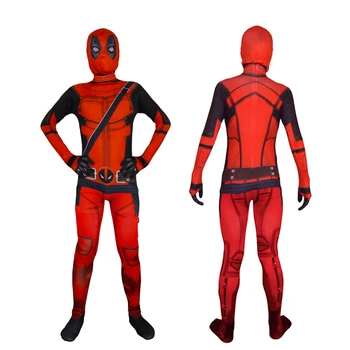 Halloween-ul Deadpool Cu Masca de Cosplay Costum Adult Marvel Deadpool Pentru Barbati copii Wade Wilson Lycra Spandex Nylon Zentai Bodysuits