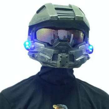 Halo 4 Master Chief Casca Joc Cosplay elemente de Recuzită Interesante Cap Casca Masca Halloween-ul Cadou de Craciun Petrecere de Casti Cu LED-uri Lumina