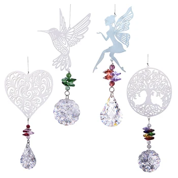 H&D 4 Stiluri de Cristal Suncatcher Fereastra Agatat Ornament Curcubeu Filtru Pandantiv pentru Ziua de Crăciun Masini de Nunta Fereastră Decor