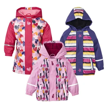 Hanorac cu Fete Jacheta PU Impermeabil Copii, Haine de Ploaie Fleece Cald pentru Copii de Iarna Geci Sport Baby Girl Îmbrăcăminte de Haine
