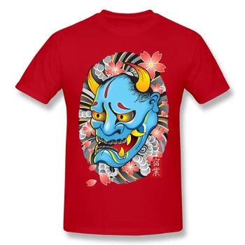 Hanya Demon Masca de Bumbac Imprimare Amuzant Tricouri YAKUZA Bărbați Moda Streetwear