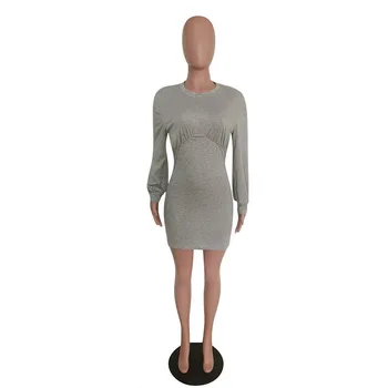 HAOYUAN Sexy Bodycon Rochie Mini Lanterna Maneca Toamna Iarna Haine pentru 2021 Moda Streetwear Club rochii pentru Femei Rochii