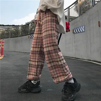 Harajuku Carouri Toamna Subțire Pantaloni Largi Femei Roz Full Lungime Pantaloni Streetwear BF Stil Pantalones Mujer 2020 Primăvară