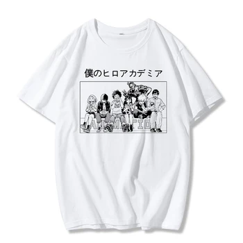 Harajuku Eroul Meu mediul Academic Alb Negru T-shirt Femei Anime Boku No Hero Academia de Imprimare Femei Top Ulzzang Distractiv pentru Femei T-Shirt