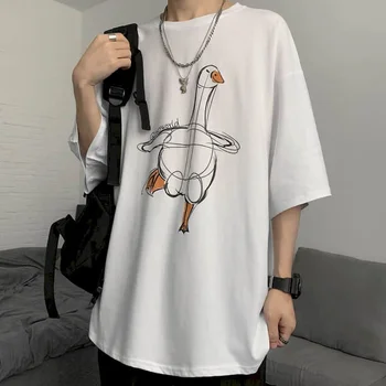 Harajuku Femei Camasi de Vara Plus Dimensiune cu mânecă Scurtă T-shirt de sex Masculin Uri de Desene animate de Imprimare Vrac Student coreean Jumătate cu mâneci Tricou