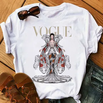 Harajuku Femei Tricou 2020 Estetic de Moda T-shirt Vogue Print cu Maneci Scurte Topuri Tricouri Casual de Vara Tricou Femei Haine de Top