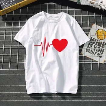 Harajuku femei tricou pentru femei siummer cat de kawaii imprimare ulzzang Dragostea Inimii grafic t shirt femei 2019summer femme haine