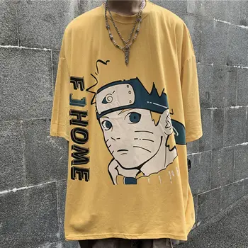 Harajuku Naruto Tricou Streetwear Bărbați Vară Amine Sasuke T-shirt Casual desen Animat de sex masculin topuri Amuzant Japonia Tricou Streetwear Baieti