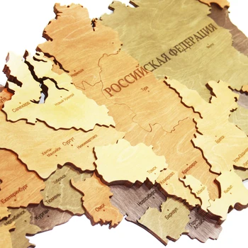 Harta Rusiei din lemn de pe perete decor