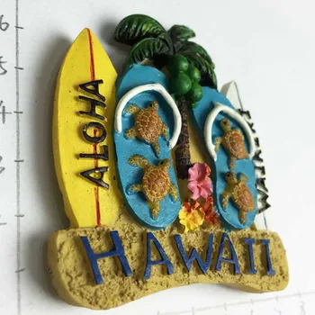 Hawaii, Statele Unite ale americii destinație turistică de călătorie magnet magneti frigider autocolante surfing beach pantofi