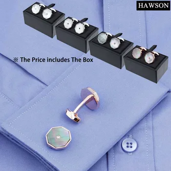 HAWSON Mama de Perla de Cristal Manșetă Link-uri de Înaltă Calitate Bijuterii Concepute Pentru Nunta pentru Barbati Tricou Afaceri Cu Cutie Frumos