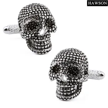 HAWSON Trendy Butoni Ridicat de Metal Puncte Craniul Distrus Negru butoni pentru Barbati Moda franceză Mansete/Tricouri Bijuterii