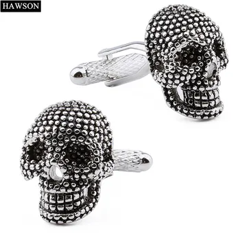 HAWSON Trendy Butoni Ridicat de Metal Puncte Craniul Distrus Negru butoni pentru Barbati Moda franceză Mansete/Tricouri Bijuterii