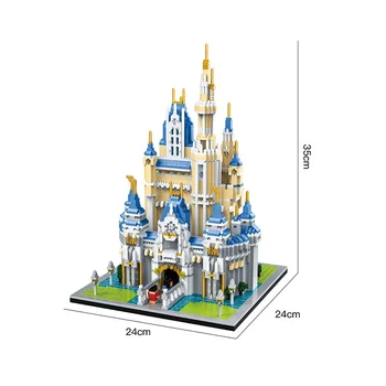 HC Magic 6697pcs+ Magic Castle Mini Blocuri Mirco Model 3D 35cm Diamant Cărămizi de Construcție Castel Cifre Pentru Cărămizi Jucarii