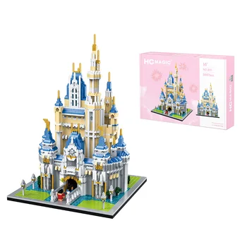 HC Magic 6697pcs+ Magic Castle Mini Blocuri Mirco Model 3D 35cm Diamant Cărămizi de Construcție Castel Cifre Pentru Cărămizi Jucarii