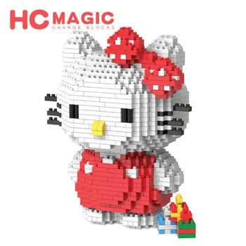 HC MAGIC 9025 Diamant Blocuri Pisica Anime Figurine Jucarii Educative Cadouri figurina din Plastic Asamblare Model DIY