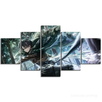 HD 5pcs Levi-Ackerman Atac pe Titan Anime Poster, Desen, Artă, Tablouri Canvas Arta de Perete pentru Camera Decor Animație Picturi