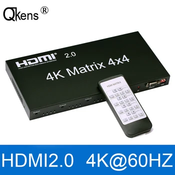 HDMI 2.0 Matrice 4X4 HDMI Matrix Audio-Video Splitter Comutatorul 4 În 4 Ieșire cu RS232 EDID de Control pentru PS4 DVD PC-ul La TELEVIZOR HDTV