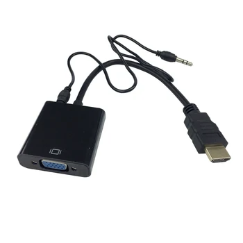 HDMI la VGA Adaptor cu Cablu Audio de sex Masculin La Feminin 1080p HDMI la VGA Converter Pentru Raspberry Pi 3 PC TV Laptop pentru Orange Pi
