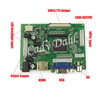 HDMI VGA 2AV Controler de Bord + 40 Pini Cablu Lvds Kituri pentru N173FGE-L23 N173O6-L02 1600x900 2ch 6 bit Display LCD Panel