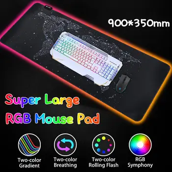 Hexagon Textura Mare RGB Gaming Mouse Pad Gamer Mousepad Lumină LED-uri Iluminate USB cu Fir Colorat Luminos Non-Alunecare Mouse-ul Soareci