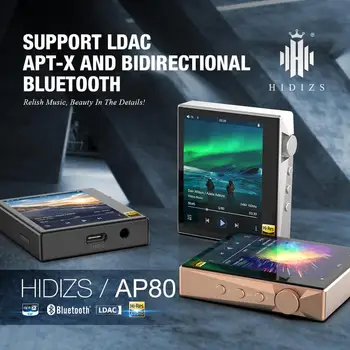 Hidizs AP80 HIFI MP3 Player Portabil cu Ecran Tactil de Sport Bluetooth Music MP3 Player FLAC LDAC USB DAC DSD 64/128 Radio FM DAP