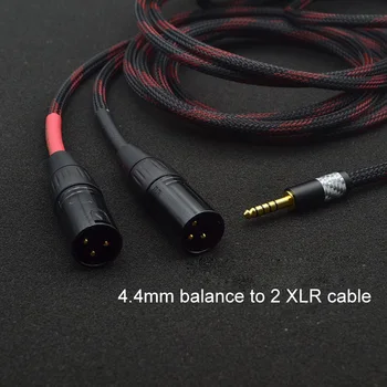 HiFi 4.4 mm Echilibru la 2 XLR 3 Pin 4.4 la 3Pin de sex Masculin de sex Masculin Adaptor Audio Echilibrat Cablu pentru pha2a wm1a 1z zx300a 1m/2m/3m/5m