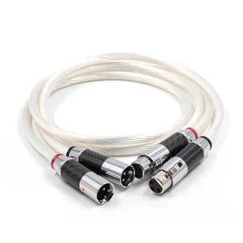 Hifi Pereche XLR Cablu Pur OCC 7N Argint placat cu Cablu Audio Cu Clasa de Top din fibra de Carbon XLR Plug