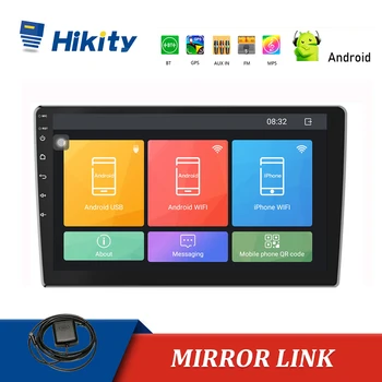 Hikity Android 2 Din Radio Auto GPS Receptor Radio FM 10.1 Inch 2.5 D Temperat Pahar Ecran Tactil Masina MP5 Player Suport Camera