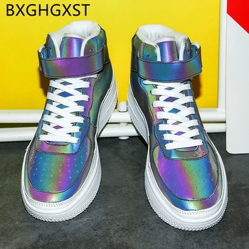 Hip-Hop-Pantofi Barbati Din Piele De Moda De Lux, Pantofi Harajuku Brand High Top Adidași Bărbați Designer De Pantofi Casual Barbati 2020 Buty Meskie