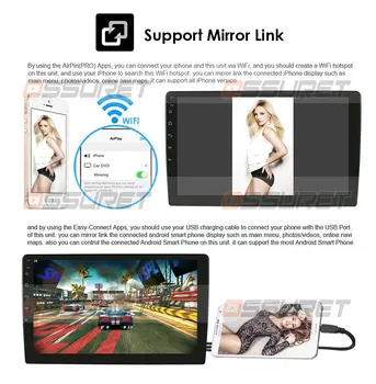 Hizpo 2+32 radio Auto 2 din Android de Navigare GPS Autoradio Bluetooth WIFI MirrorLink Stereo 7