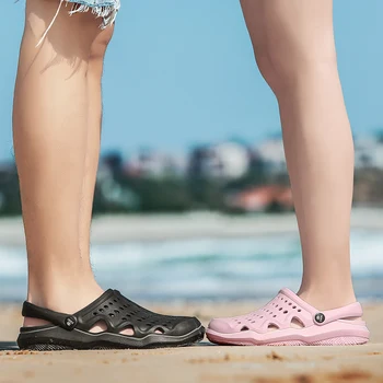 HKIMDL 2020 Noi de Vara Barbati de Moda Apartamente Gol Afară de Gaura de Plaja Respirabil Sandale ușoare Pantofi Casual Moale Confortabil