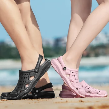 HKIMDL 2020 Noi de Vara Barbati de Moda Apartamente Gol Afară de Gaura de Plaja Respirabil Sandale ușoare Pantofi Casual Moale Confortabil