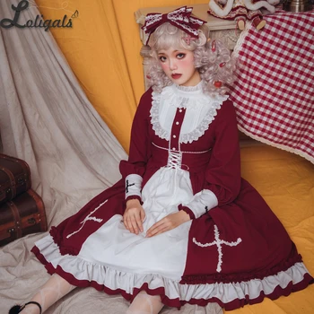Holly Cross ~ Elegant Mânecă Lungă Lanternă Lolita Rochie Vintage, Rochie De Petrecere