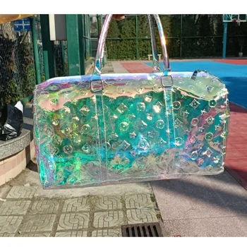 HOLO Laser Transparent sac de bagaje Femei Holografic Clar Umăr geanta de Plajă Mare Capacitate Sport Impermeabil geanta de Voiaj 2021 VVV