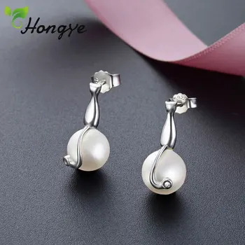 Hongye Real Cercei din Argint pentru Femei Perle, Opal de Personalitate de sex Feminin Stud Cercei S925 Bijuterii Elegant Brincos 2020 New Sosire