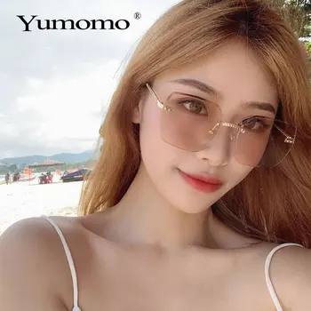 Hot Brand de Moda designer de ochelari de soare pentru femei de Vară fără ramă Pătrată Shades ochelari de Soare Ochelari de cafea de Lux ochelari de Soare, femeie