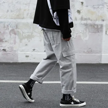 Hot de Moda Harajuku Bărbați Pantaloni Hip Hop Streetwear Barbati Multi Buzunare Cargo Pantaloni Harem Casual Cale de sex Masculin Pantaloni Jogging Pantaloni