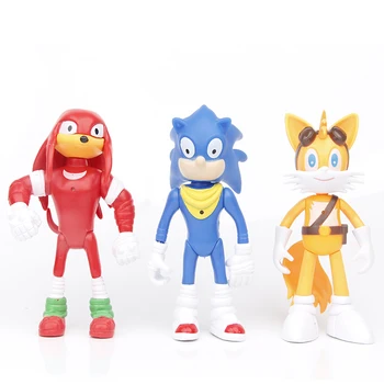 Hot Jocul Sonic Figura Jucarii Papusa Sonic Tails Knuckles Dr. Eggman Amy Rose Anime PVC Acțiune Model de Jucărie Pentru Copii Cadou 16CM