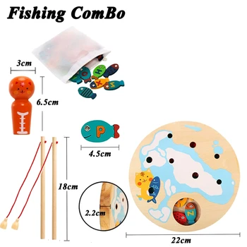 Hot-Magnetice din Lemn de Pescuit Joc Jucărie pentru Alfabet de Pește de Capturare Numărare Jocuri de societate Jucarii pentru 2 3 4 An Vechi Fată Băiat de Nastere Copii