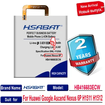 HSABAT HB416683ECW 4850mAh Acumulator pentru Huawei Google Ascend Nexus 6P H1511 H1512 Baterii transport gratuit