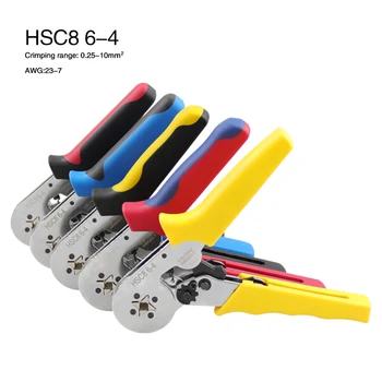 HSC8 6-4 Patrulater Sertizare Clesti Auto-reglare Tubulare Terminal Crimper Instrument de 0,25-10mm 23-7AWG Sertizare Clește de Înaltă Precizie