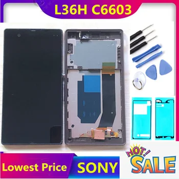 HTZF L36H LCD Pentru Sony Xperia Z display L36i L36h C6606 C6603 C6602 C6601 de Afișare Ecran Tactil Digitizer Pentru sony z c6603 lcd