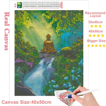 HUACAN 5D DIY Diamant Pictura Zen Buddha Acasă Decor Broderie Imagine Artizanatul de Artă Kituri Iubitor de Cadou
