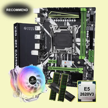 HUANANZHI X99-8M M-ATX Placa de baza cu 512G NVMe SSD Procesor Xeon E5 2620 V3 CPU Radiator Mare Brand RAM 16G(2*8G) DDR4 RECC