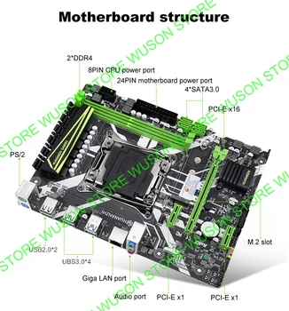 HUANANZHI X99-8M M-ATX Placa de baza cu 512G NVMe SSD Procesor Xeon E5 2620 V3 CPU Radiator Mare Brand RAM 16G(2*8G) DDR4 RECC