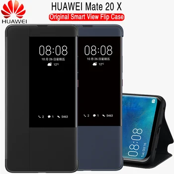 HUAWEI Mate 20 X Caz Original Oficial Huawei Mate 20 X husa Flip Cover Smart View Fereastra Proteja Stand Huawei Mate 20X Caz