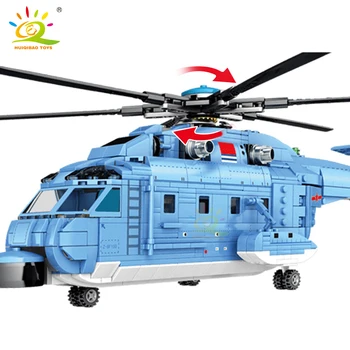 HUIQIBAO 908PCS Z-18 Mare Elicoptere Utilitare Blocuri Militare Armata City Avion Avion Model de Cărămizi Copii Jucarii Cadou