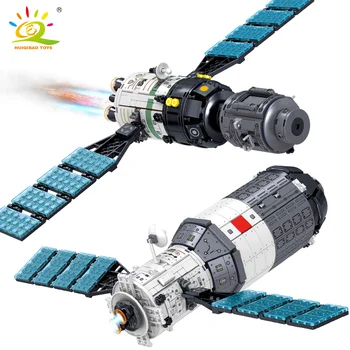HUIQIBAO JUCĂRII 1608pcs Stația Spațială nave Spațiale Blocuri de Transfer către Oraș prin Satelit Astronaut Cifre Cărămizi Set Pentru Copii