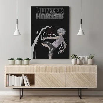 Hunter x Hunter Killua Zoldyck HxH anime Încadrată Canvas wall Art decor camera de zi Dormitor Decor Acasă cadru de lemn Pictura